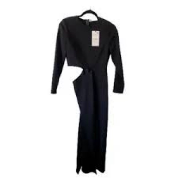 Nwt:Zara Maxi Cut Out Detail Dress